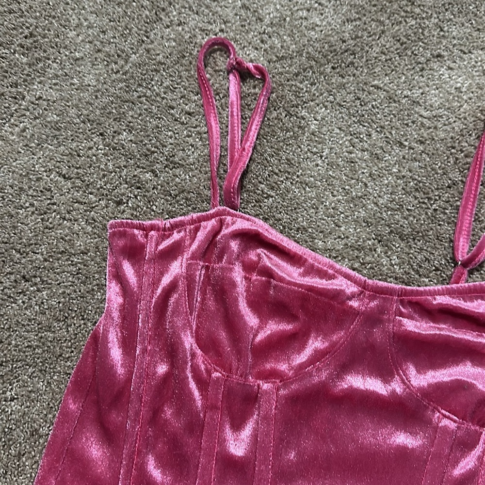 PrettyLittleThing Fuchsia Satin Camisole - Picture 2 of 4